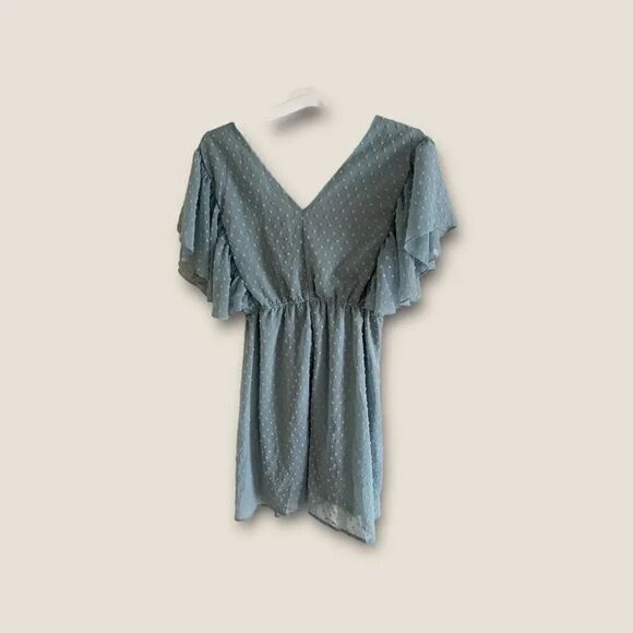 Baby Blue Swiss Dot Sundress Medium - Picture 2 of 3